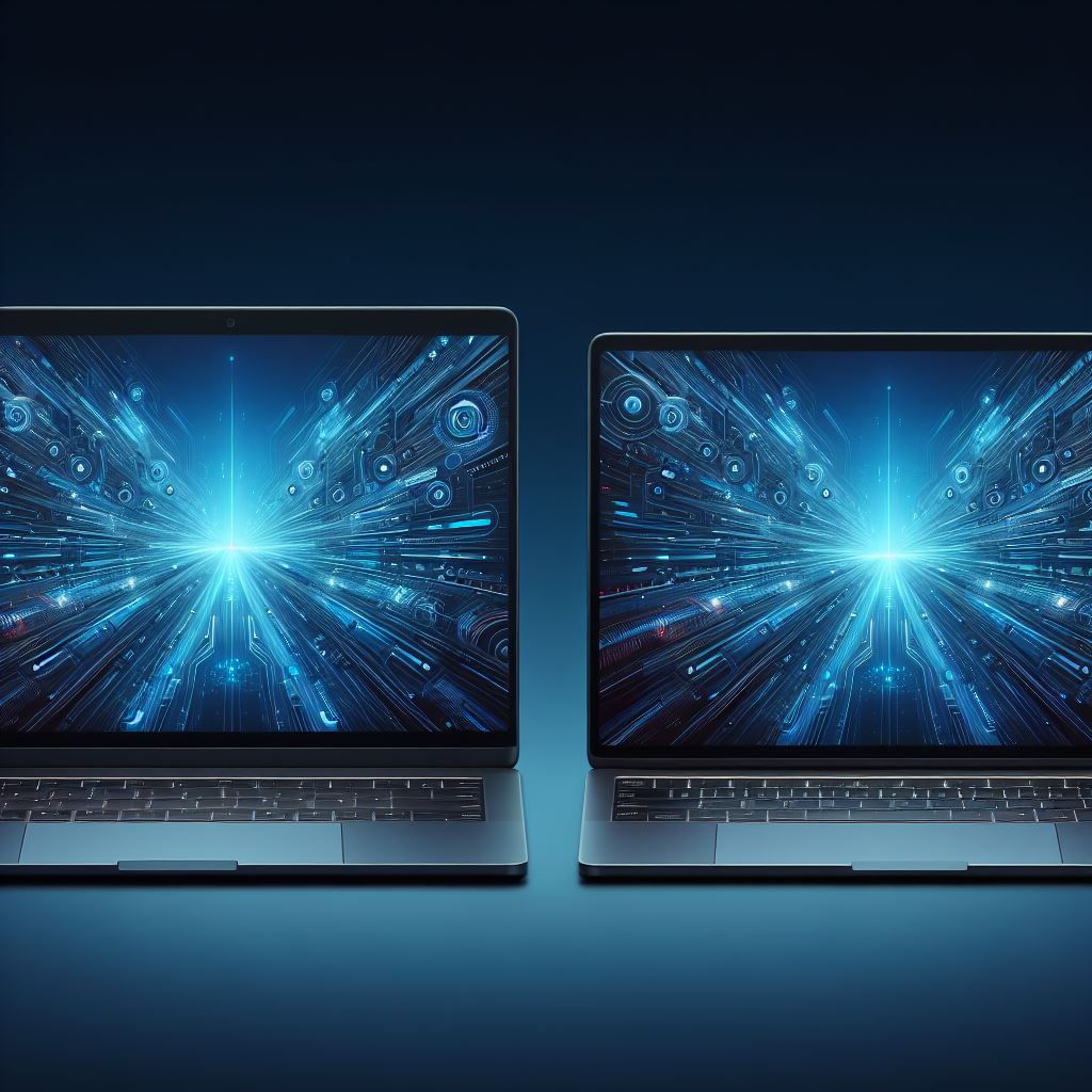 laptops side by side, one with a 16:9 aspect ratio and the other with a 16:10 aspect ratio